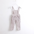 Girl Child Denim European Long Length Overalls,Girl Trendy Plaid Dungarees